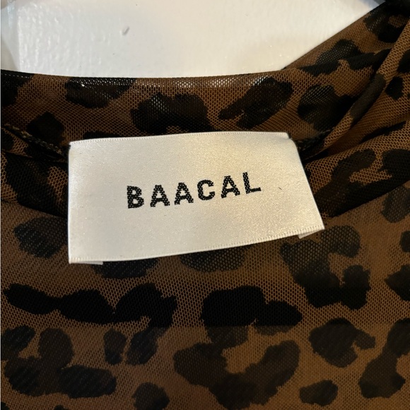BAACAL by Cynthia Vincent - Sheer animal print mock turtleneck top - Picture 4 of 4